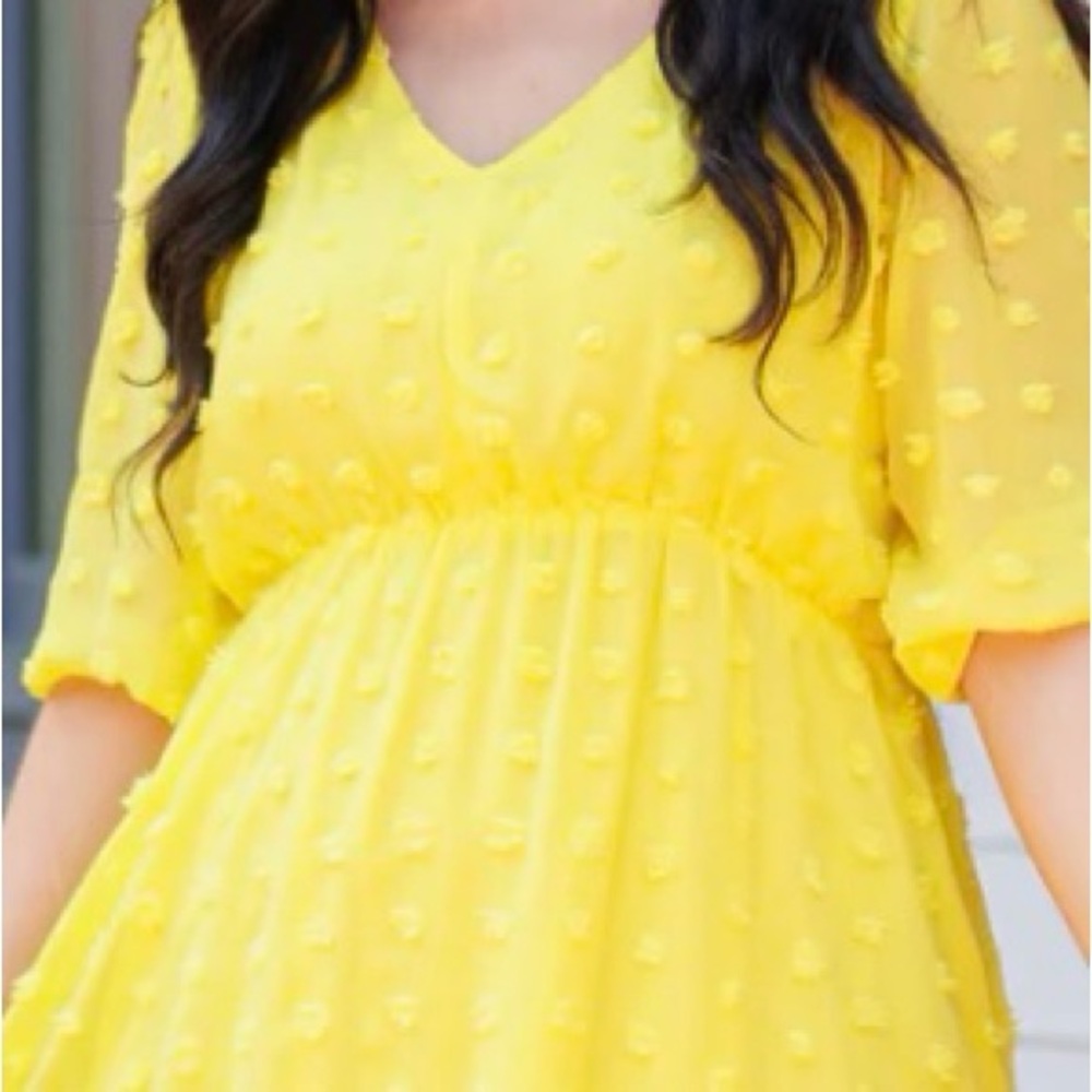 Chic Soul’s Yellow Looking Chic Party Dress          3X Bust: 46" Length: 52"